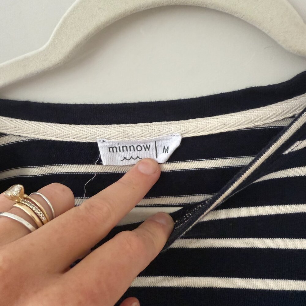 Minnow Navy and White Striped Women's Top - Picture 2 of 3
